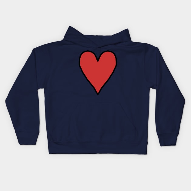 Red Heart Love for Valentines Day Graphic Kids Hoodie by ellenhenryart